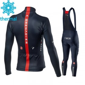 Set Langarmtrikot + Trägerhose Lange 2021 Ineos Grenadiers Winter Thermal Fleece N001